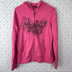 Vintage Lucky Brand Graphic Zip Hoodie